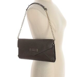 DKNY Elegant Brown Leather Shoulder Bag